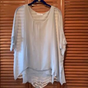 Gray multi layered silk tunic.